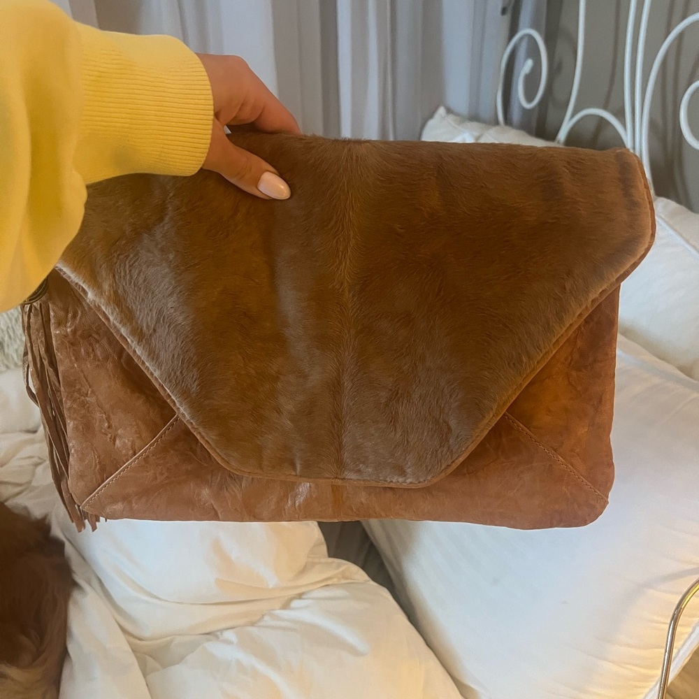 Brown Leather Clutch